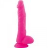 Realistyczne różowe dildo penis z żyłami na przyssawce 24 cm